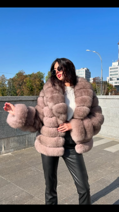 Saga Beige Fox Fur Coat