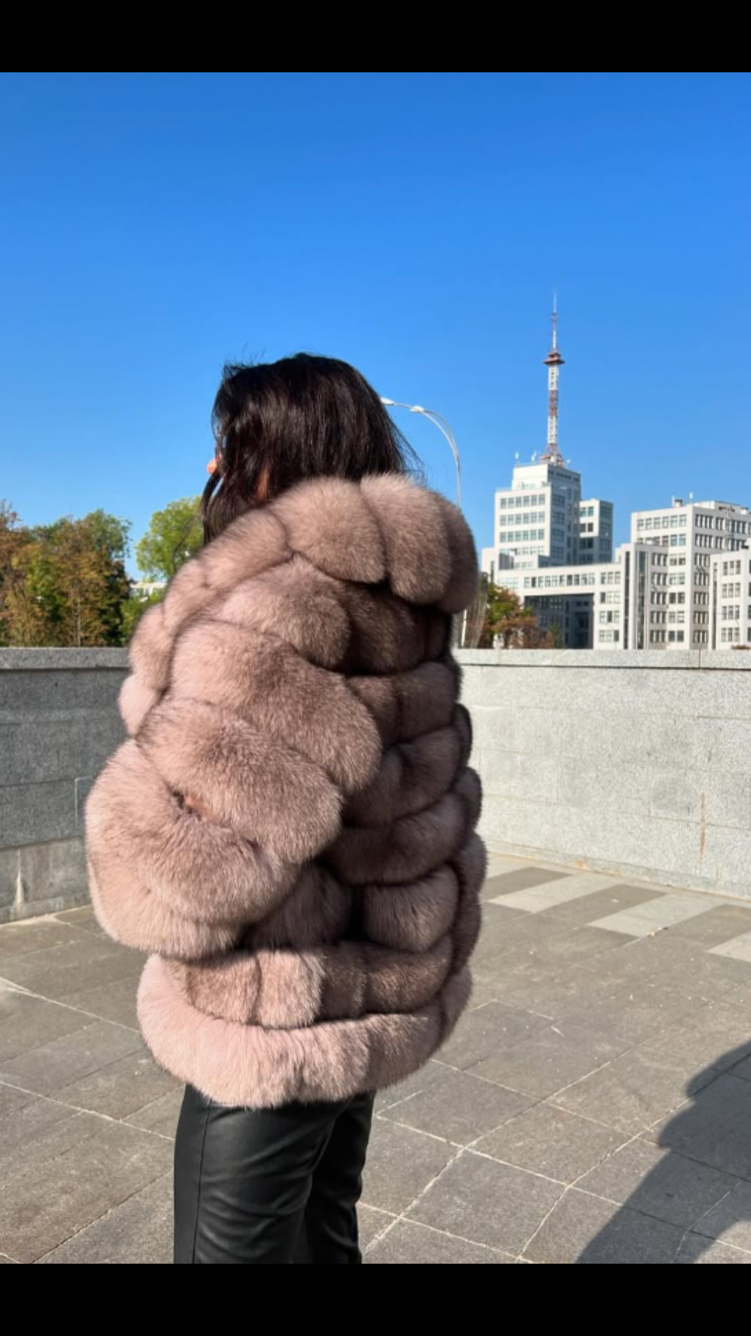 Saga Beige Fox Fur Coat