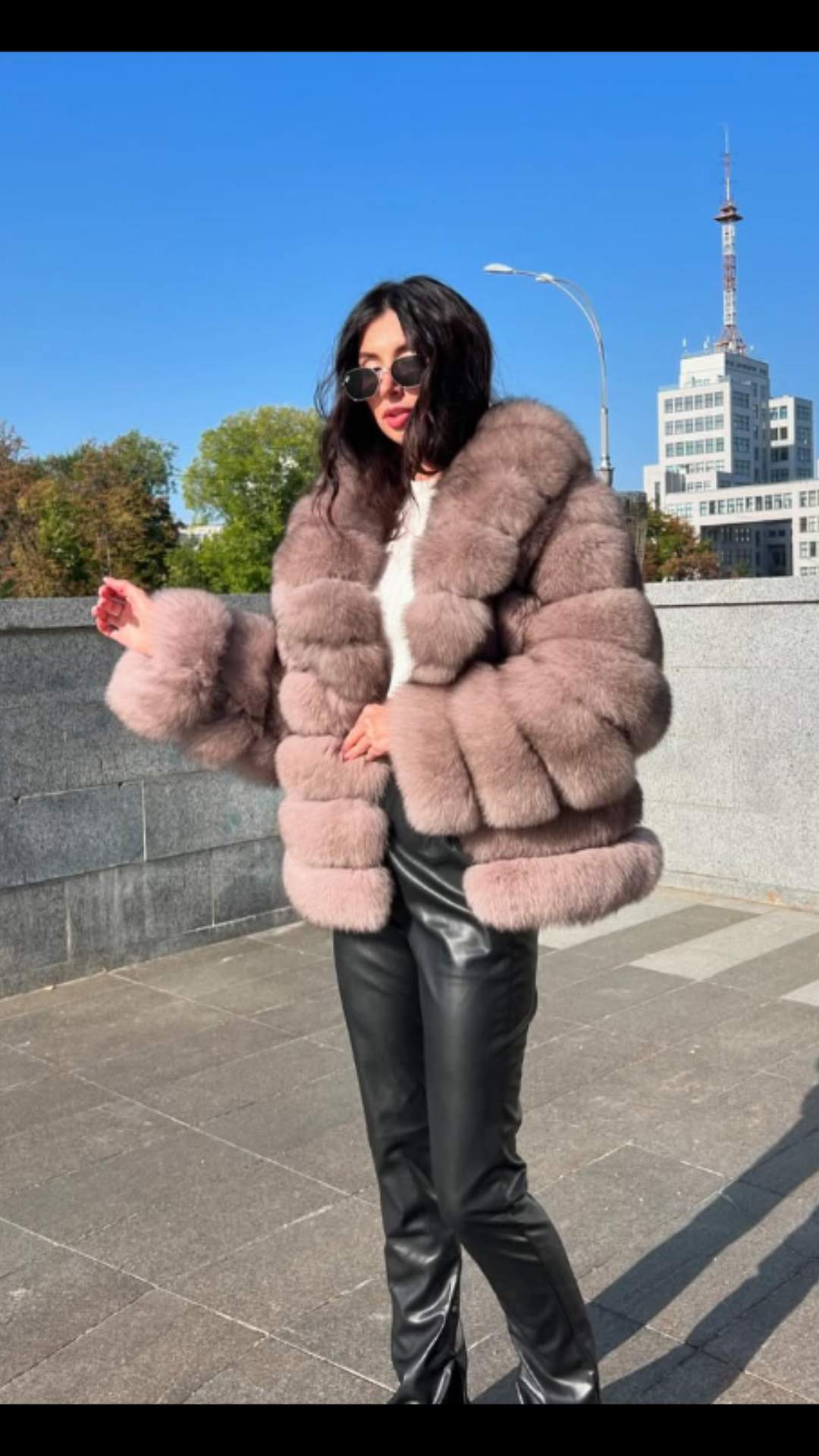 Saga Beige Fox Fur Coat