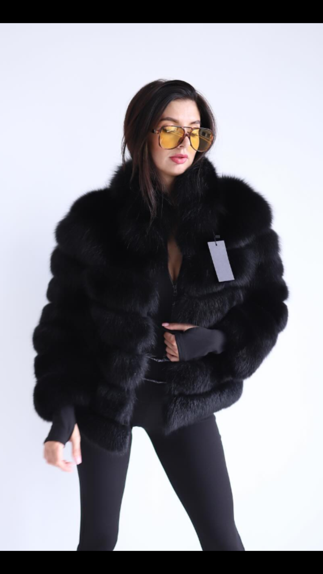 Saga Black Fox Fur Coat