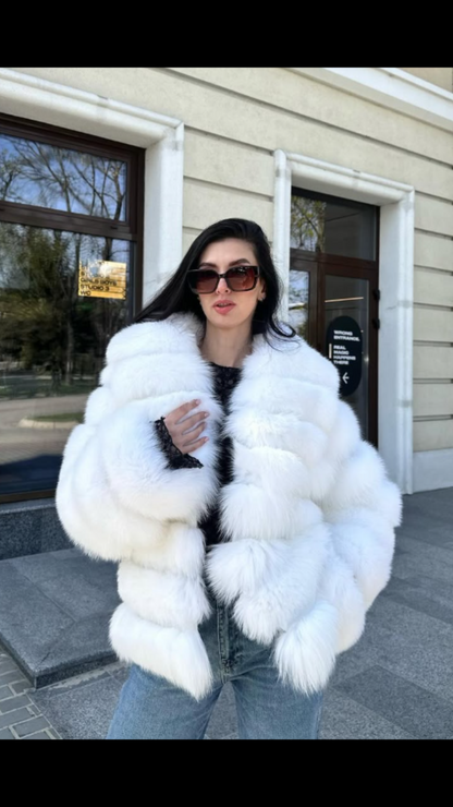 Saga White Fox Fur Coat