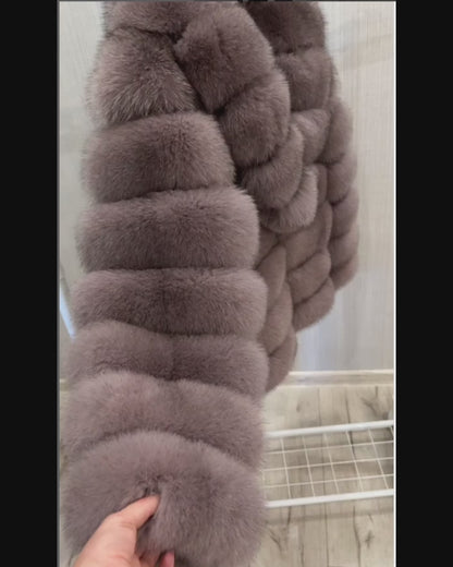 Saga Beige Fox Fur Coat